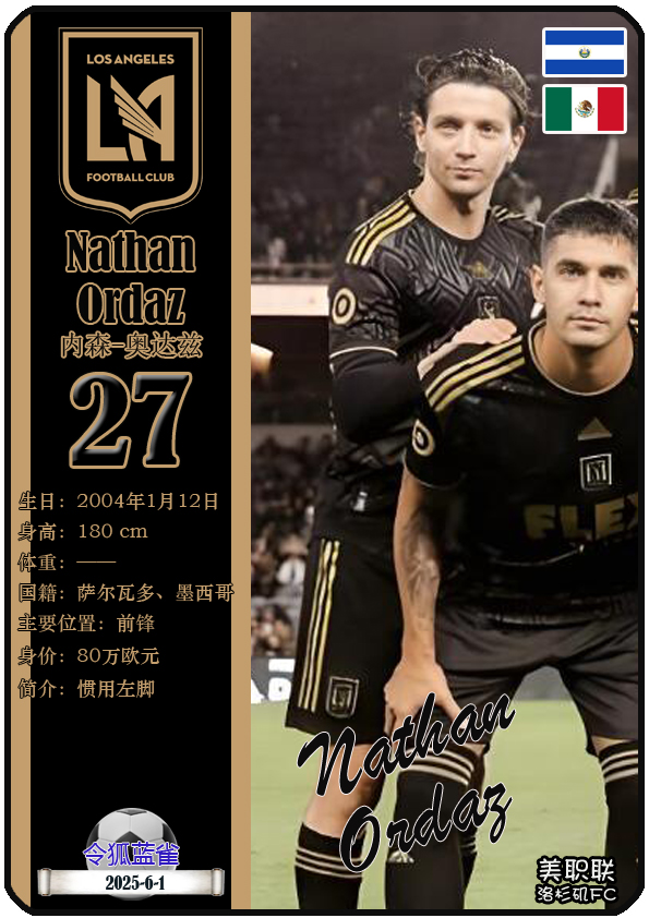 洛杉矶FC（美国）_美职联洛杉矶FC球队介绍_洛杉矶FC 2025世俱杯阵容